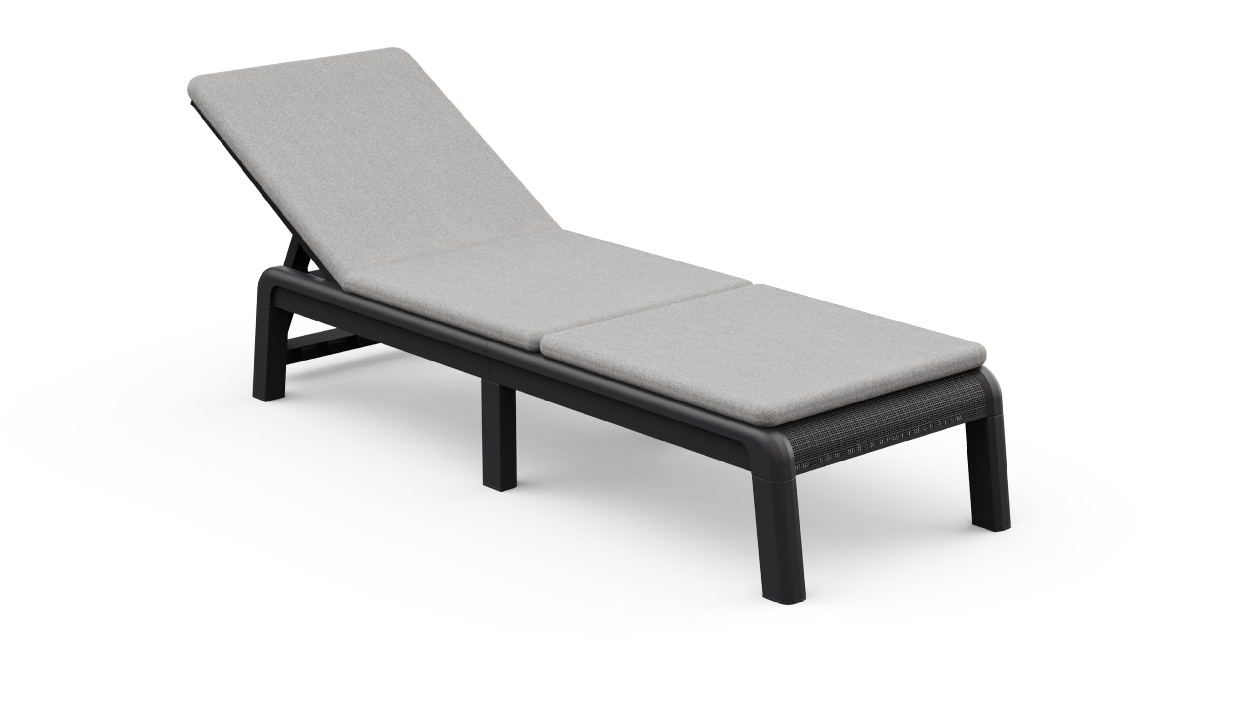 Keter Palma-Tumbona de Jardín Plegable con cojín Incluido, para Exterior terrazas, Patios, Jardines, 4 Posiciones, Color Grafito