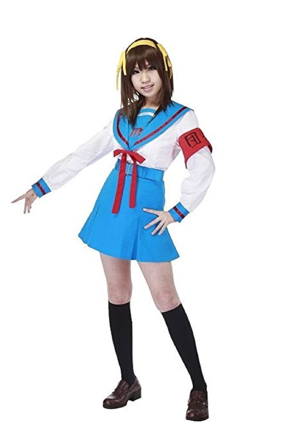 Haruhi Suzumiya North High Sailor Uniform Winter Cosplay Costume with Armband - Female S