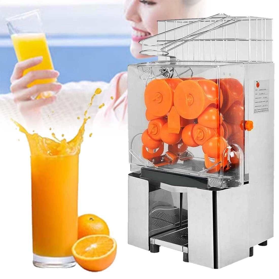 Electric Stainless Steel Commercial Juicer Automatic Orange Juice Machine Very Quiet and Powerful for More Juice Ideal for