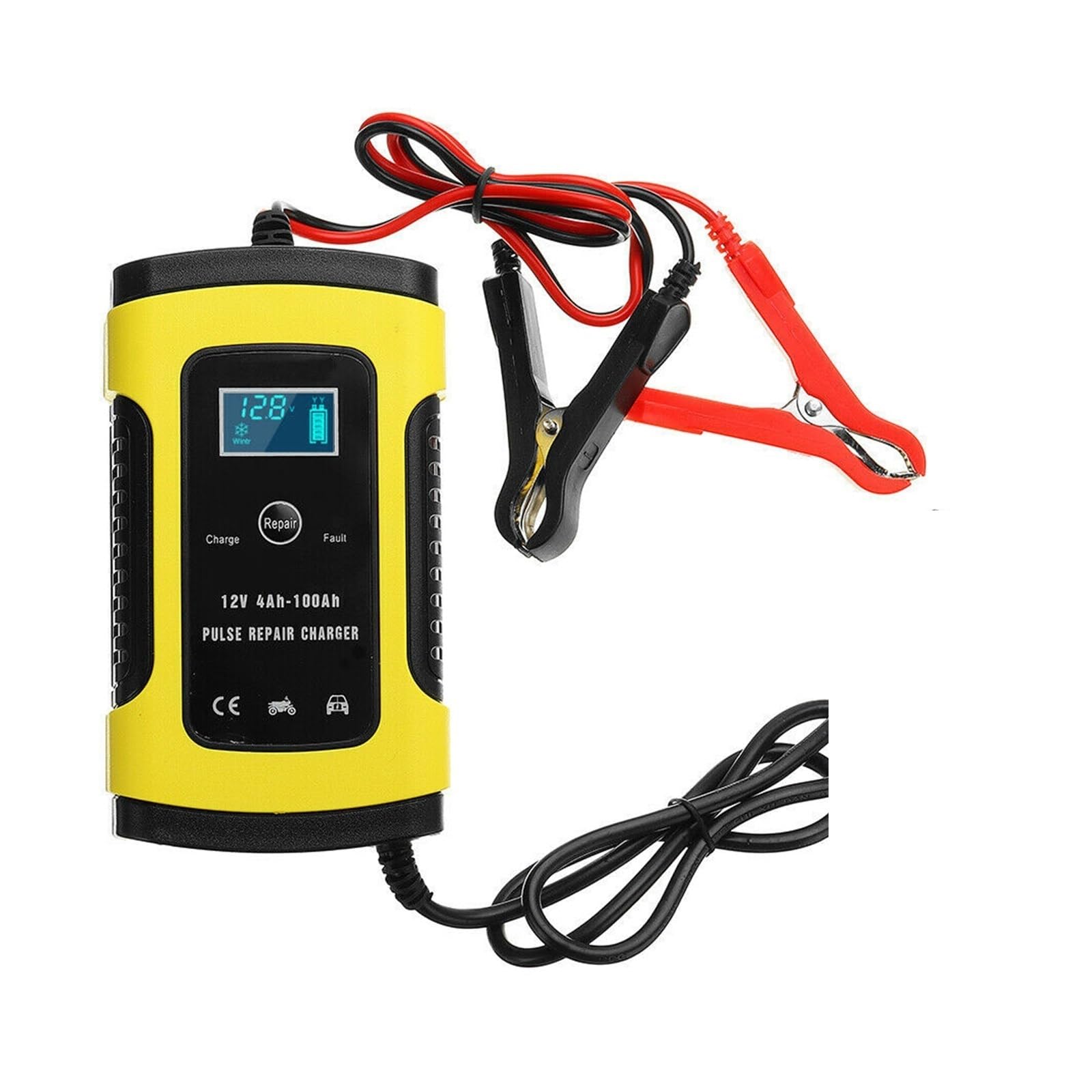 Ładowarka Baterii, 12V w pełni automatyczna ładowarka do akumulatorów 12V 6A wyświetlacz LCD inteligentna szybka auto motocykl elektryczny samochód ciężarowy ładowarka
