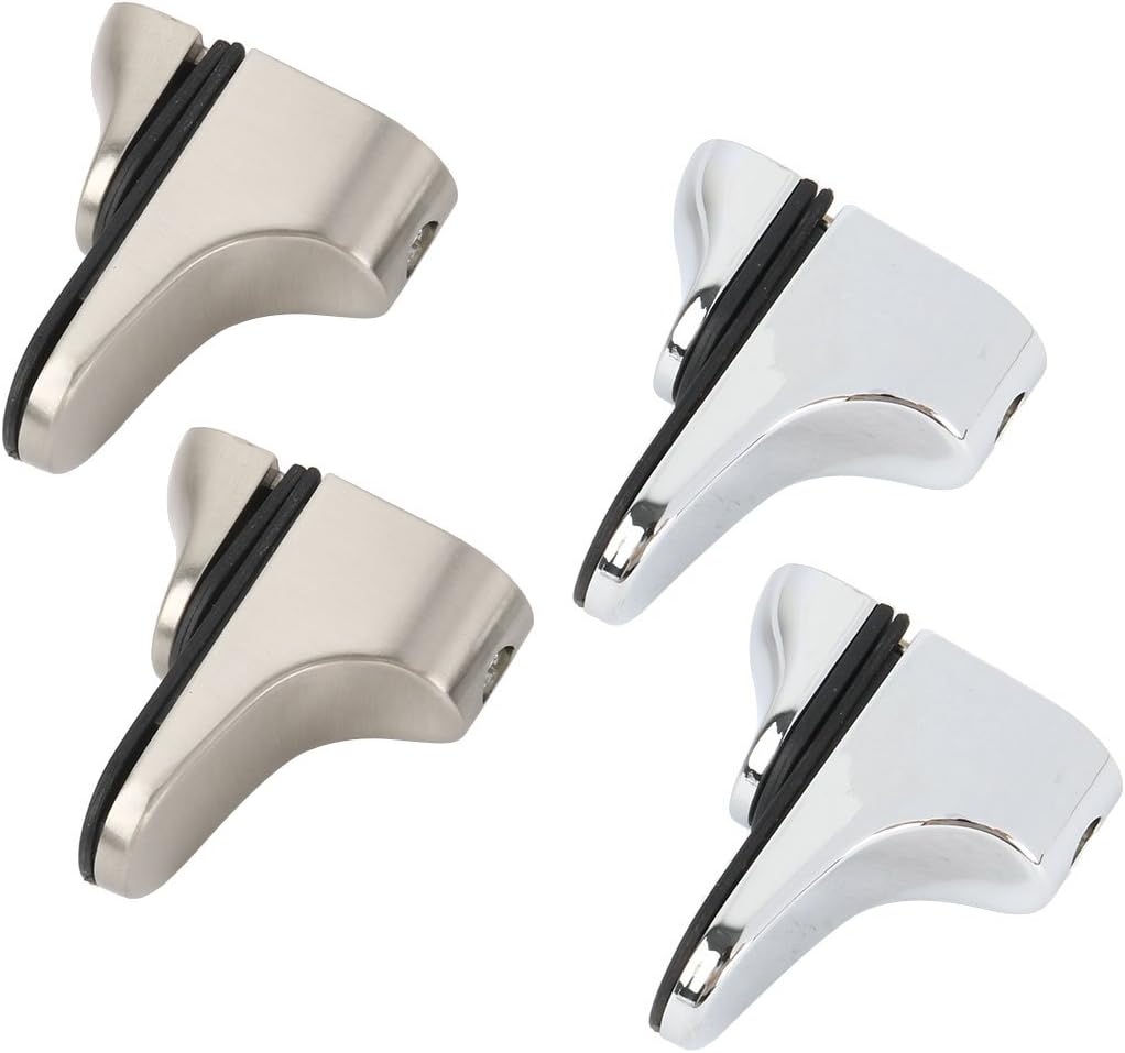 uxcell Zinc Alloy Bathroom Adjustable Guardrail Door Glass Shelf Clamp Brackets Clips Holder 4pcs
