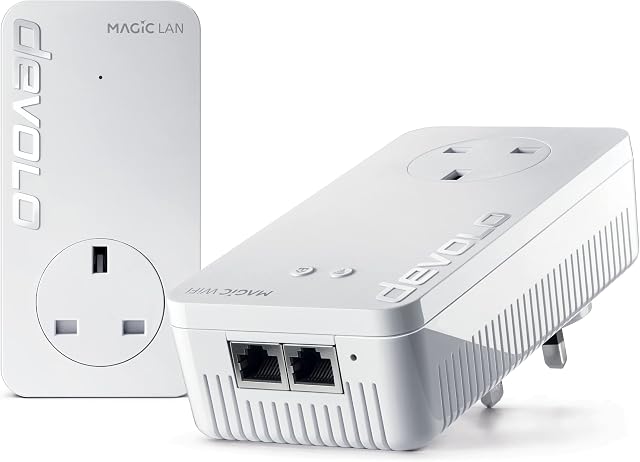 Devolo Magic 22400 Wi-Fi 6: Powerline Starter Kit | 4k/ 8k UHD streaming | Stable home working (Up to 2400 Mbps powerline & 1800 Mbps Mesh WiFi 6, G.hn, 3x Gb LAN ports)