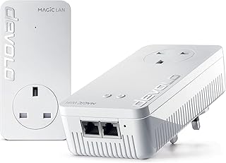 devolo Magic 2–2400 Wi-Fi 6: Powerline Starter Kit | 4k/ 8k UHD streaming | Stable home working (Up to 2400 Mbps powerline & 1800 Mbps Mesh WiFi 6, G.hn, 3x Gb LAN ports)