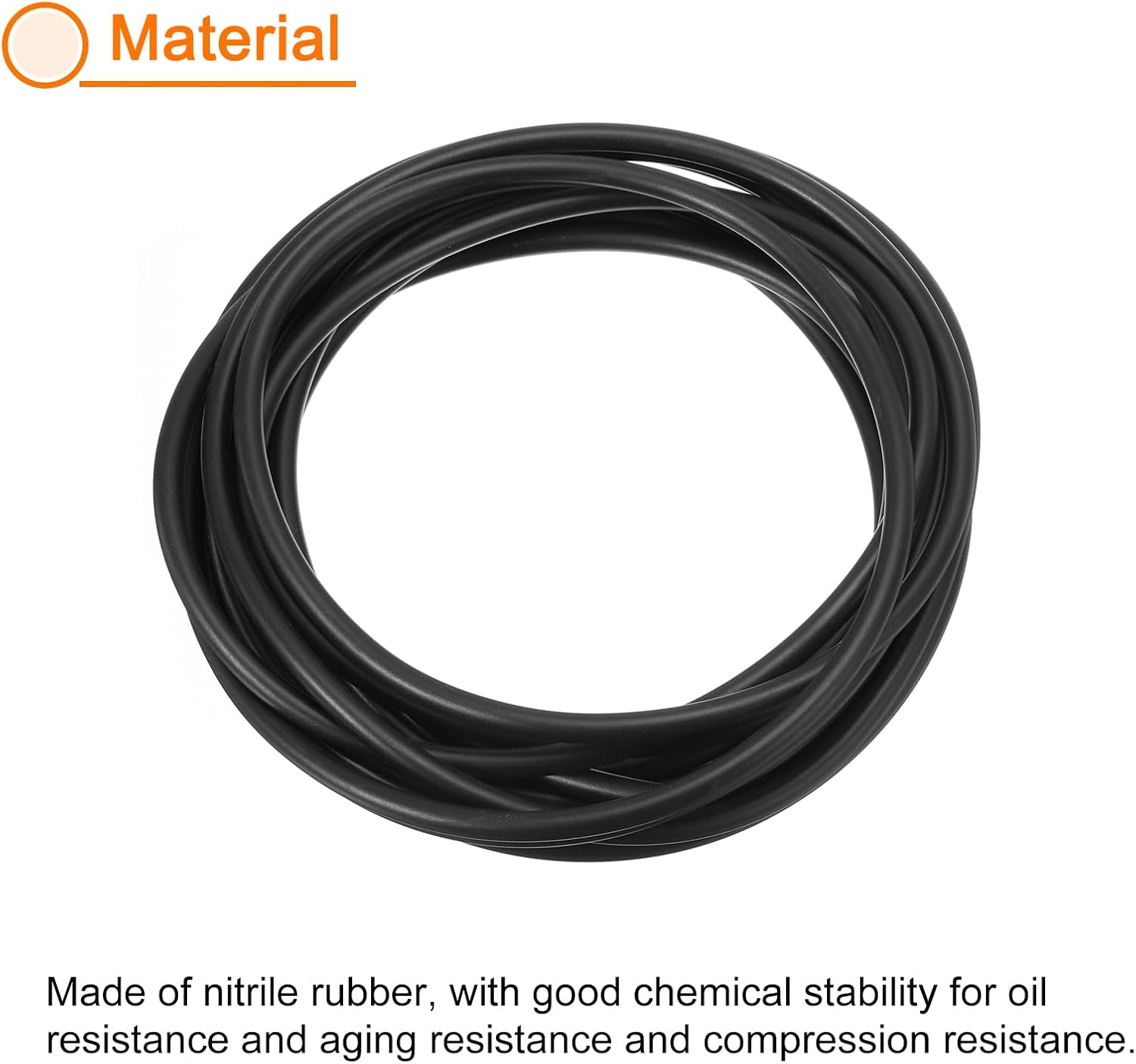 uxcell Nitrile Rubber Seal Strip, 5mm(0.20") Diameter x 4 Meters (13.12Ft) Long Round Solid Weather Stripping for Reduce Noise, Shock, Friction