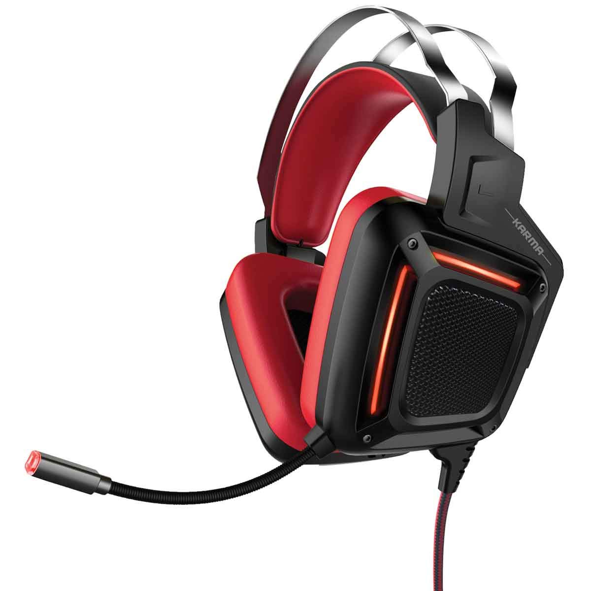 Promate Gaming Headphone, Professional Over-Ear USB Gaming Surround Sound Wired Headset with Haptic Vibration, Mic, Soft Earpads and Adjustable Headband for PC, Laptop, Karma (RED) Promate Gaming Headphone, Professional Over-Ear USB Gaming Surround Sound Wired Headset with Haptic Vibration, Mic, Soft Earpads and Adjustable Headband for PC, Laptop, Karma (RED)
