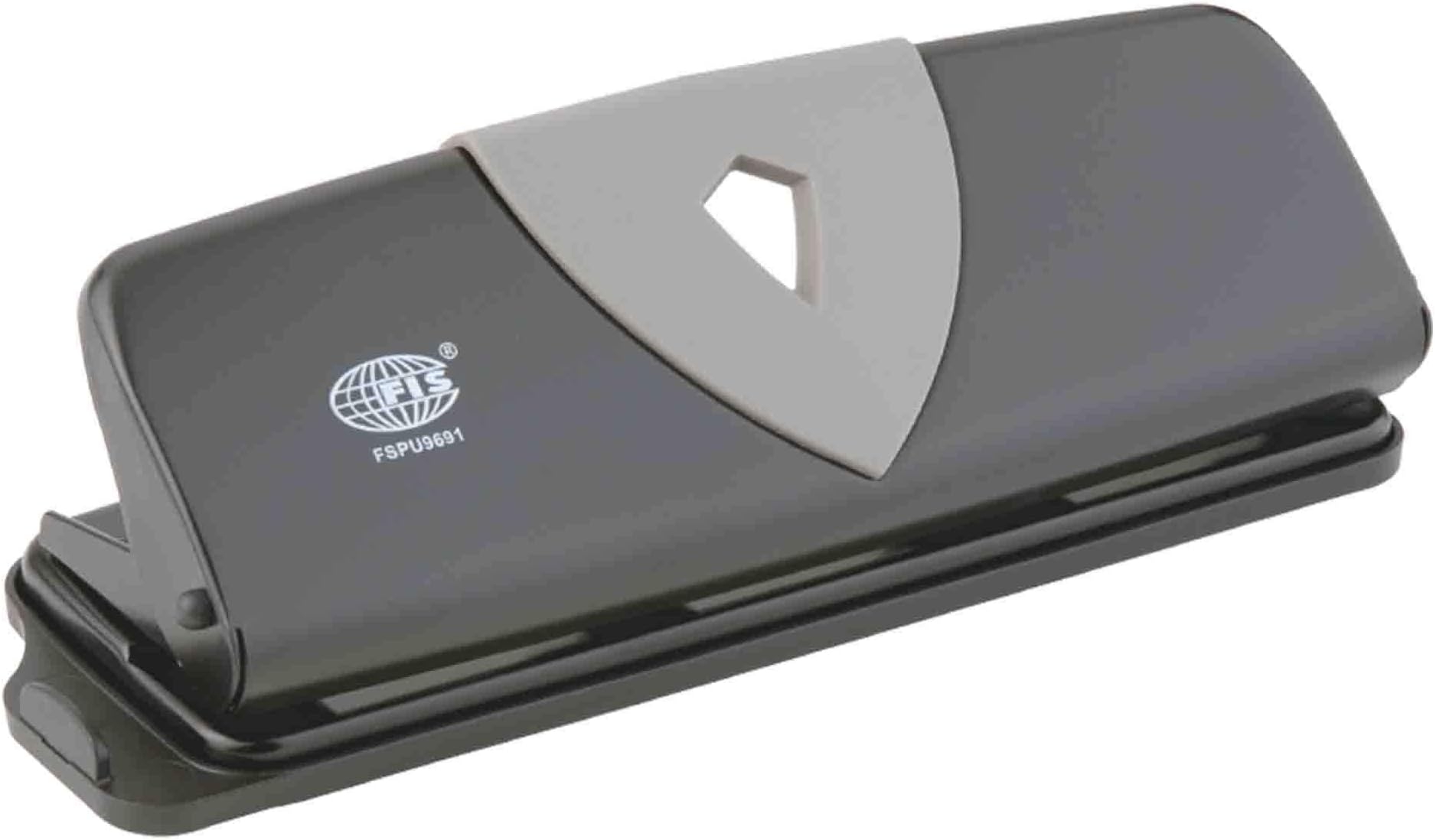 FIS 4 Hole Punch 25 Sheets Capacity, Adjustable, Black/Grey Color - FSPU9691