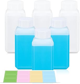 UMETASS 3.4oz Leakproof Plastic Reagent Bottles, 6-Pack Translucent - Travel Pill Containers, Lab Storage, TSA Approved