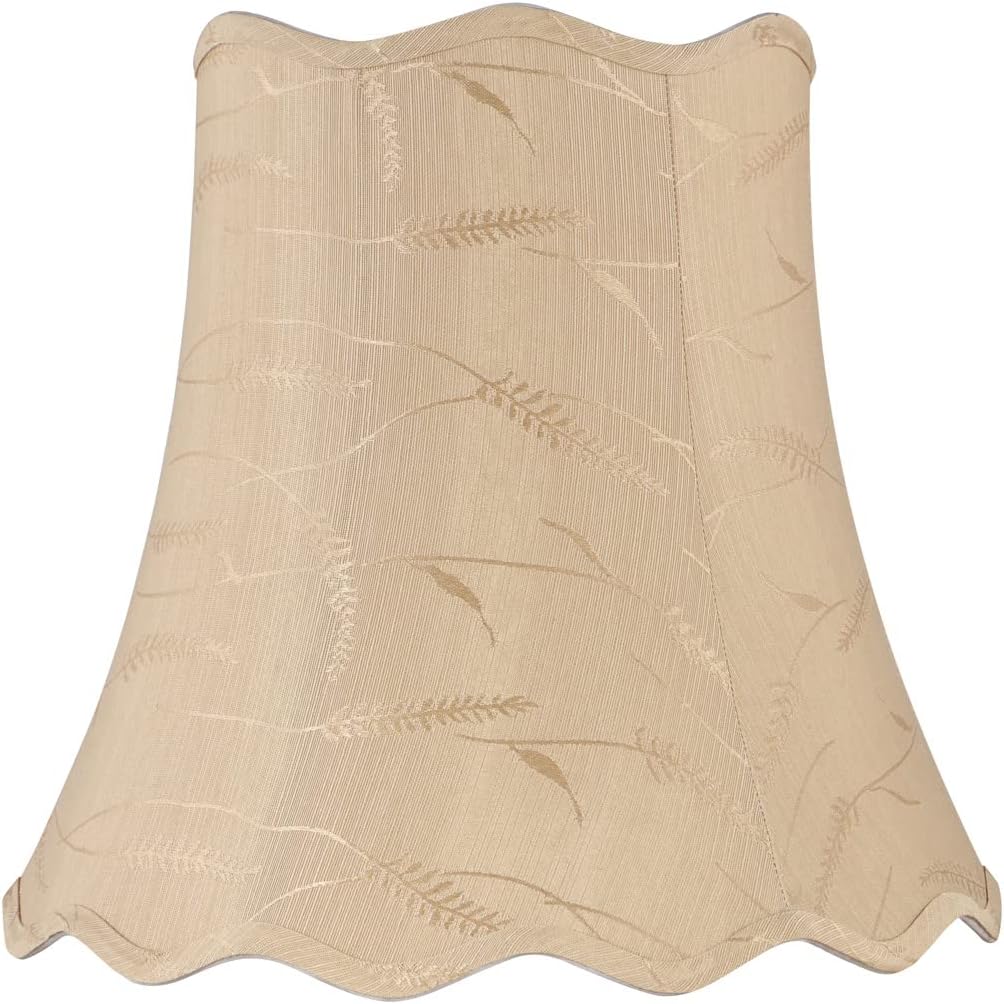 Aspen Creative 34066 Transitional Scallop Bell Shape Spider Construction Lamp Shade in Oatmeal, 16" wide (10" x 16" x 15")