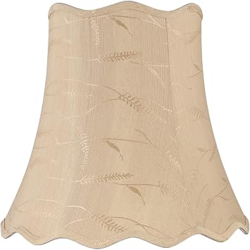 Aspen Creative 34066 Transitional Scallop Bell Shape Spider Construction Lamp Shade in Oatmeal, 16" wide 10" x 16" x 15"