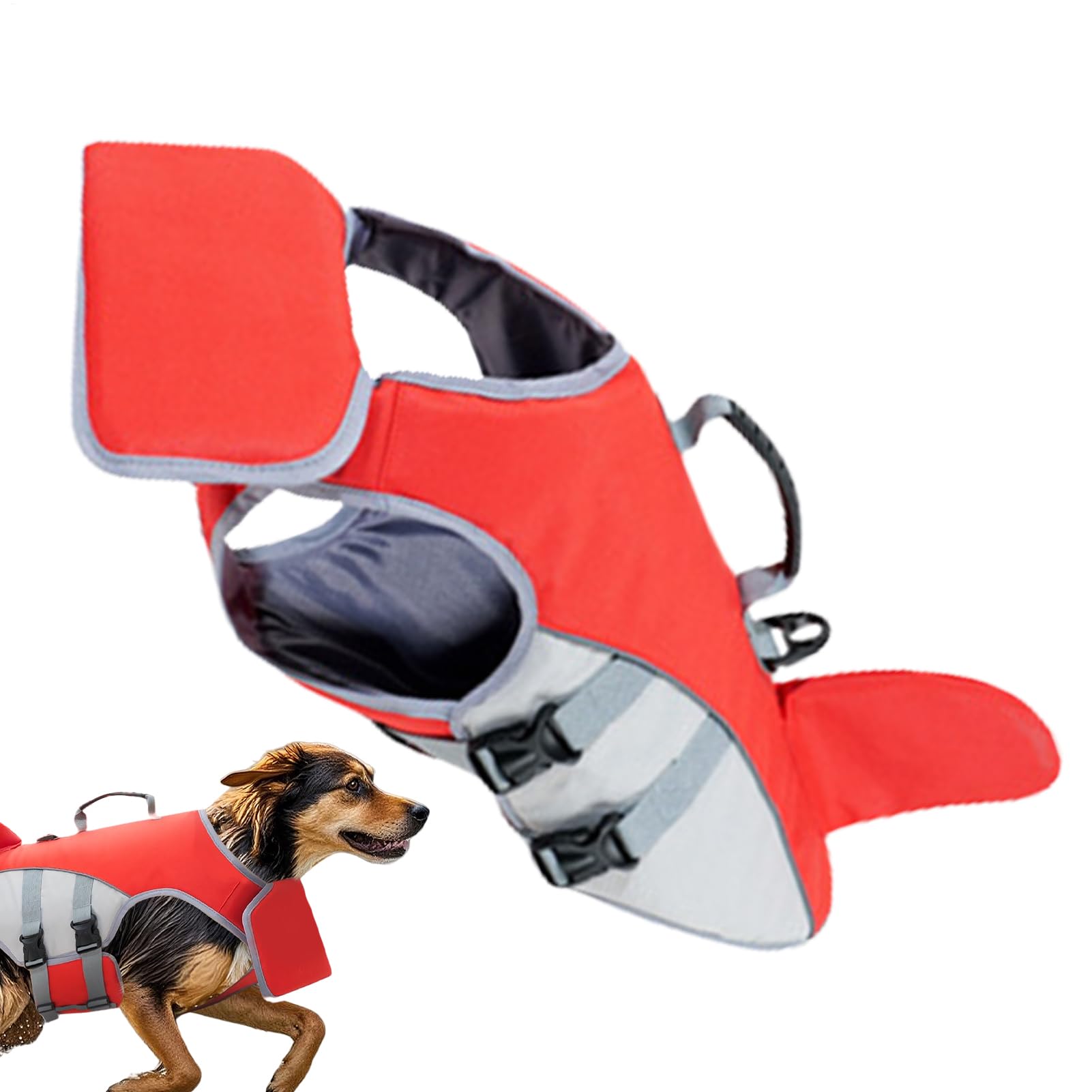 Gilet de sauvetage pour chien avec sangle réglable sécurisant le kayak