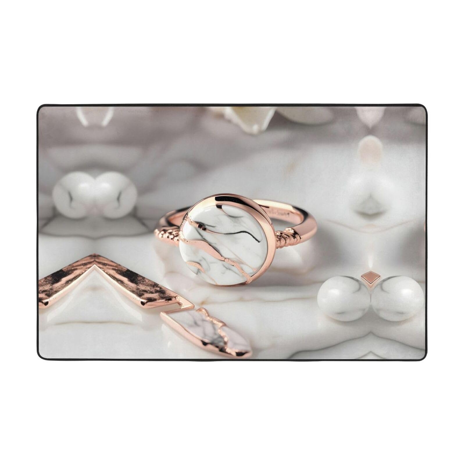 Tapis super doux marbre blanc or rose pour décoration chambre enfant