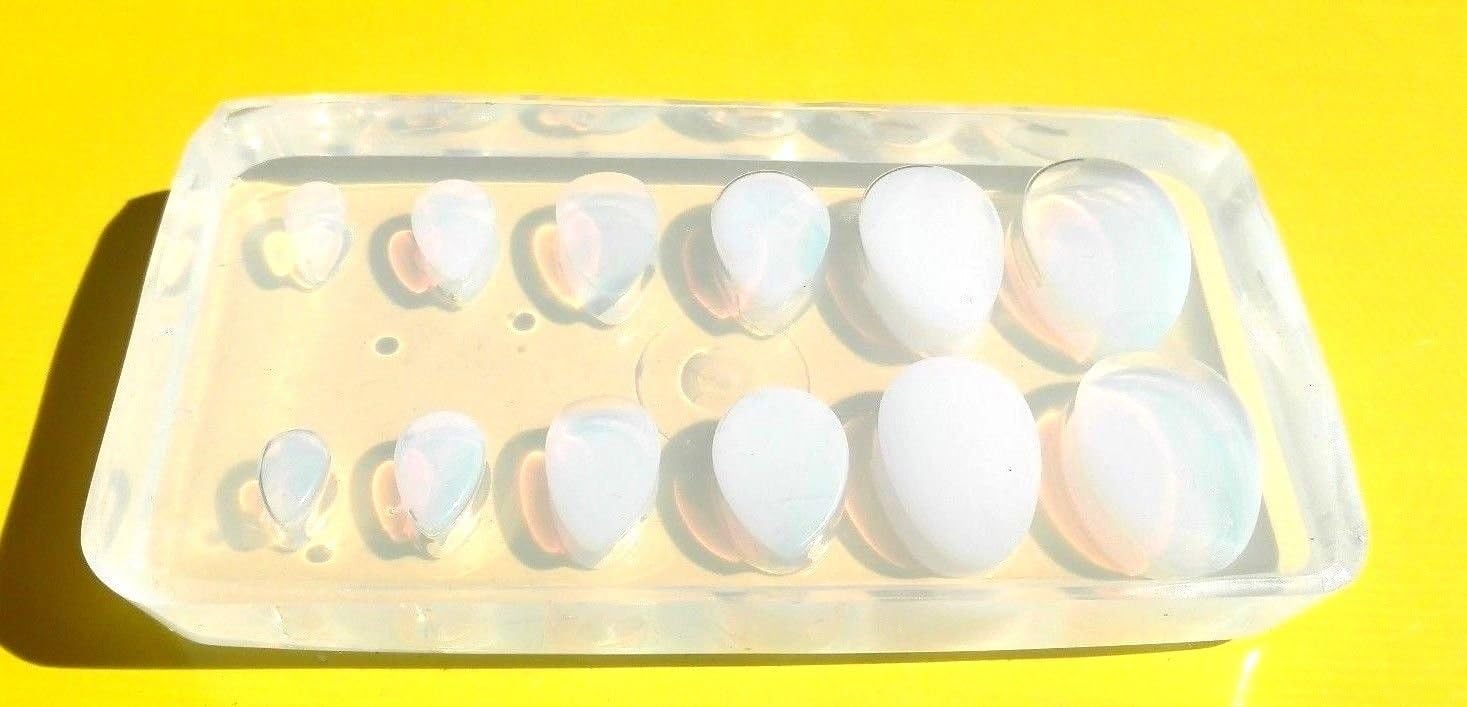 AlenkaD. Teardrop Resin Mold for Single Flare Plugs, 6mm to 16mm, Egg Pear Shape Gauge Stretchers