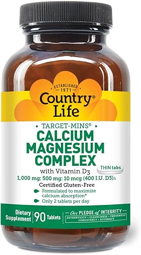 Country Life - Complejo de calcio y magnesio Target-Mins con tabletas de vitamina D3-90 disponible en Yaxa Colombia