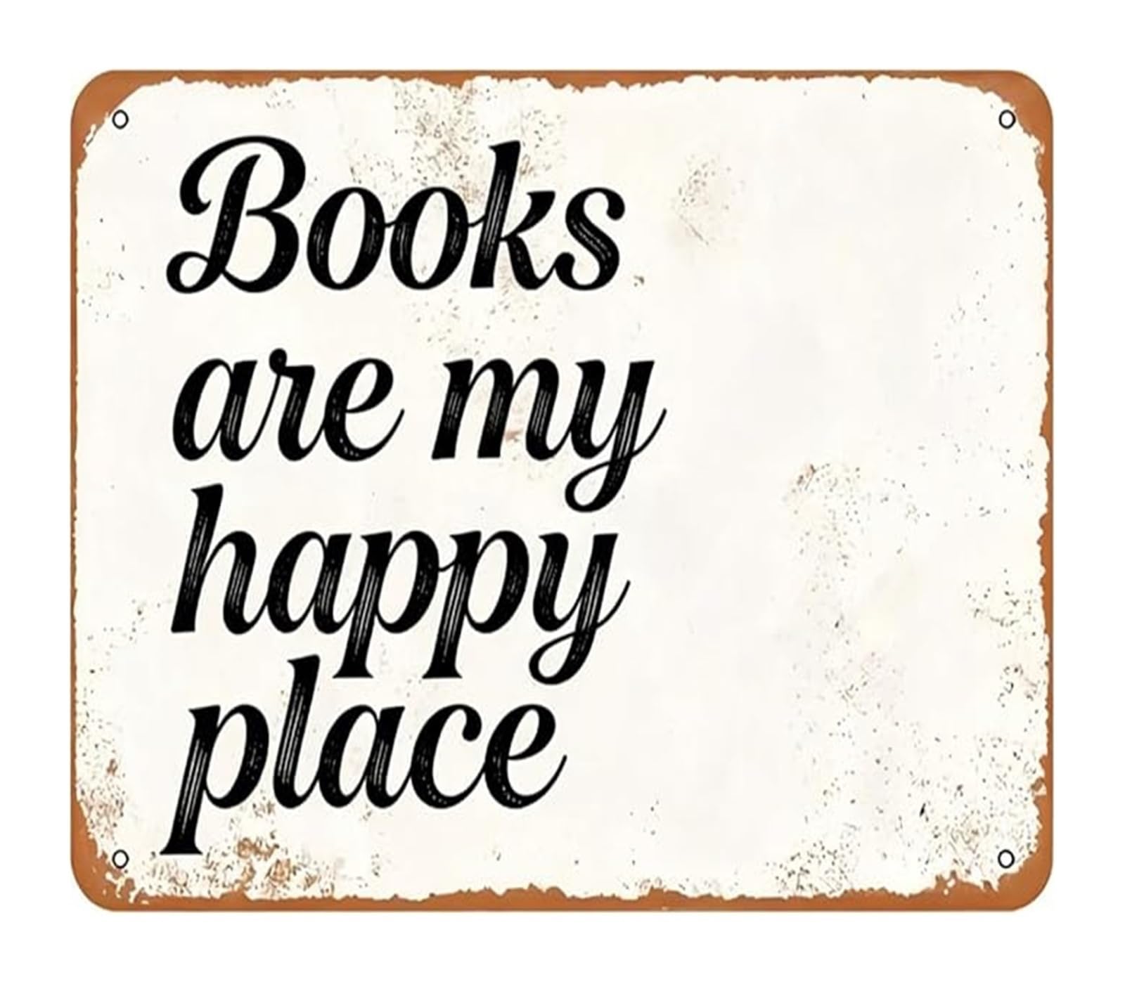 FNYUVNFAF Reading Nook Quote Metal Sign Vintage Design Elegant Wall-Art for Home Library or Study Room Decor (8 X 12 in)