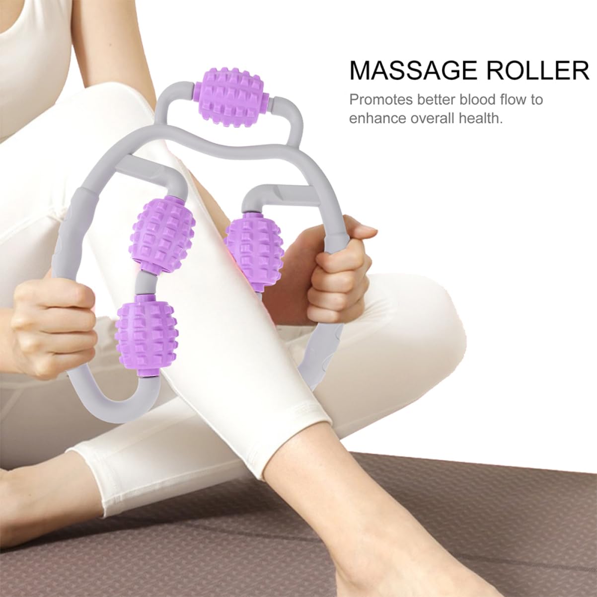 FRCOLOR Rullo Massaggiante per Gambe, 2 Pezzi, Massaggiatore Muscolare Portatile in Abs, Delicato e Confortevole, per Casa e Dopo L'allenamento