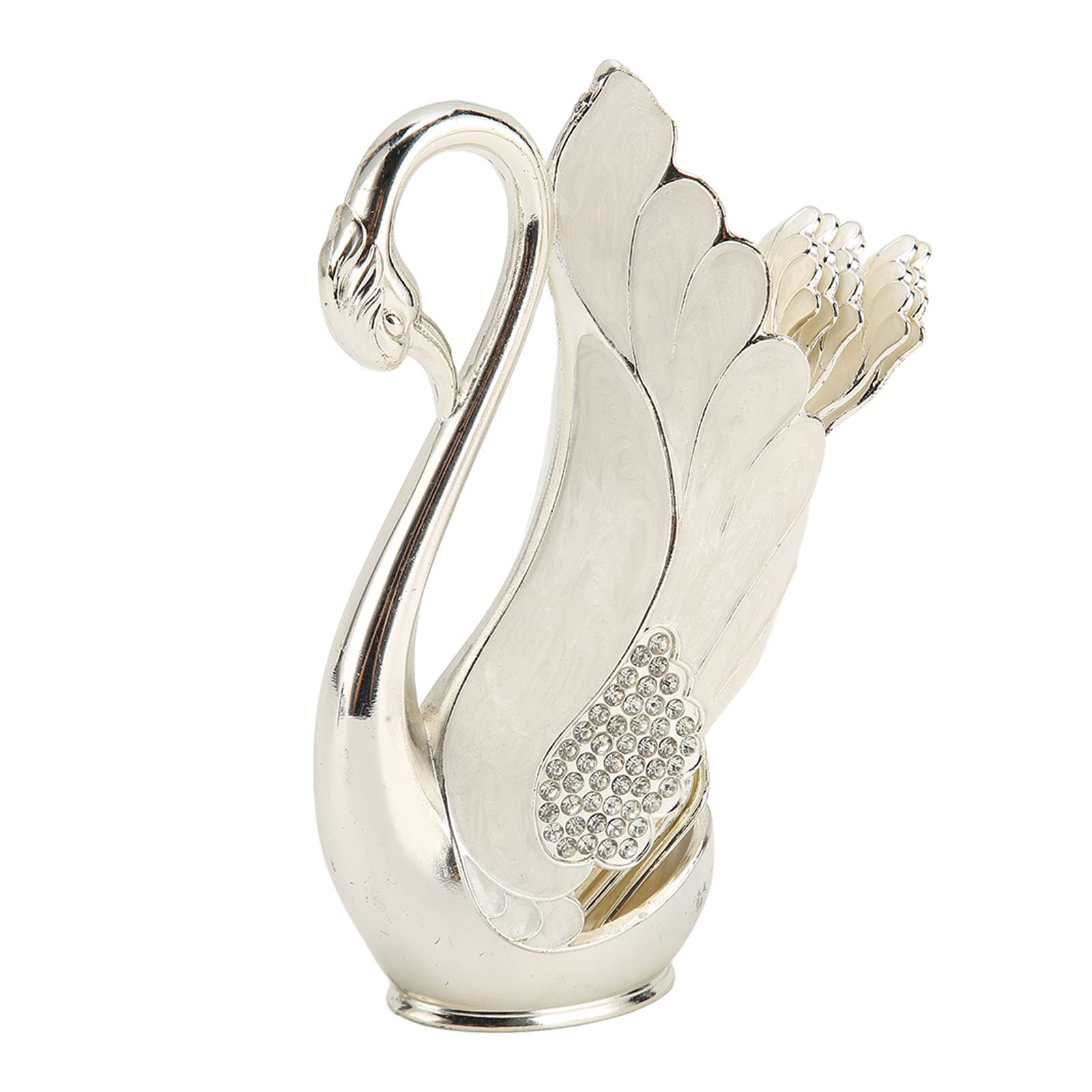 Elegant Swan Dessert Spoon Set - Coffee Spoon Stand Kit - Fruit Scoop Fork Teaspoons Set - Salad & Ice Cream Spoons - Tableware Ornaments for Home, Kitchen & Restaurant (Set of 20)