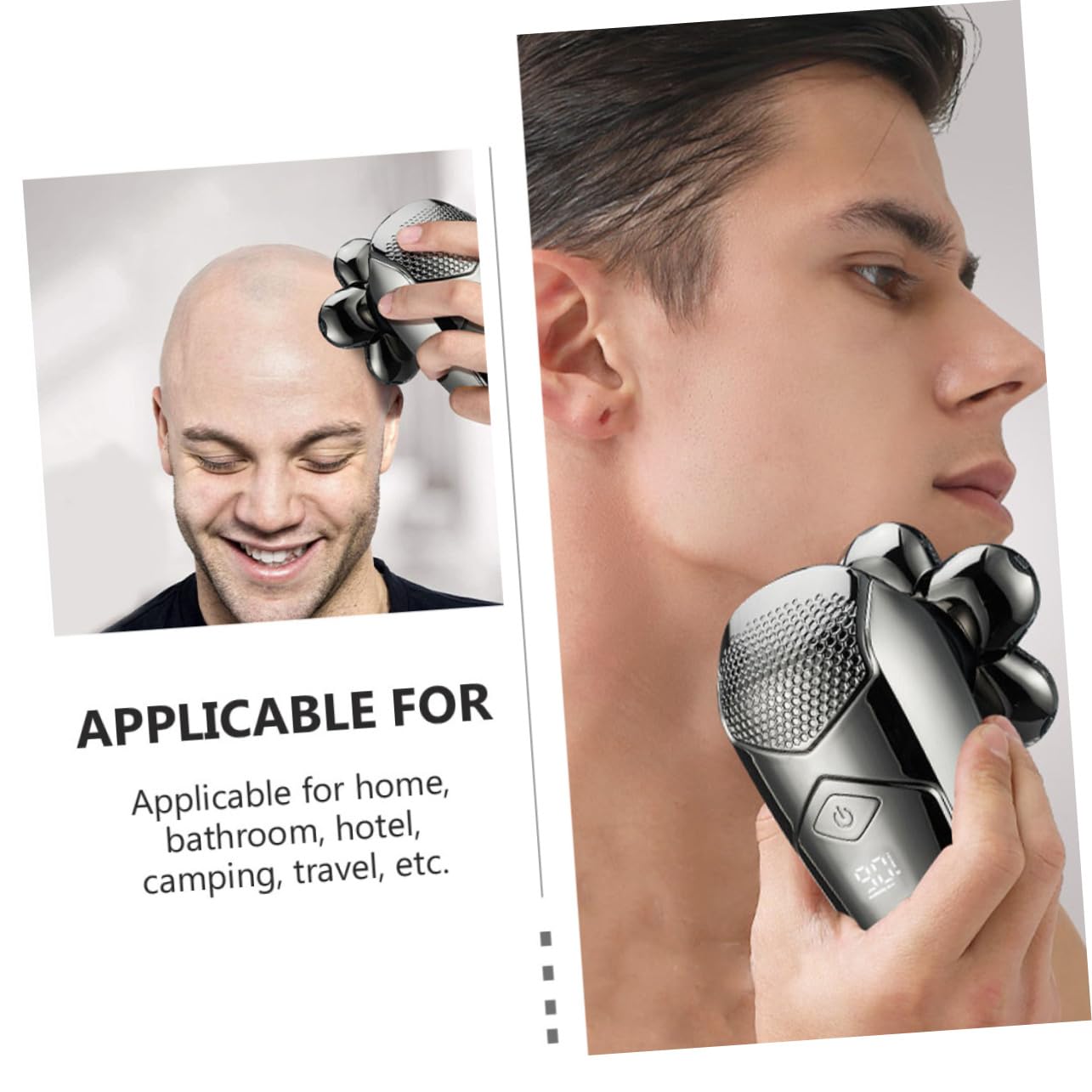 Rasoio Elettrico Uomo a Sei Testine Argento, Abs, Waterproof | Uso Domestico e Campeggio, Design Multifunzione, Soluzione Pratica per Rasatura Quotidiana