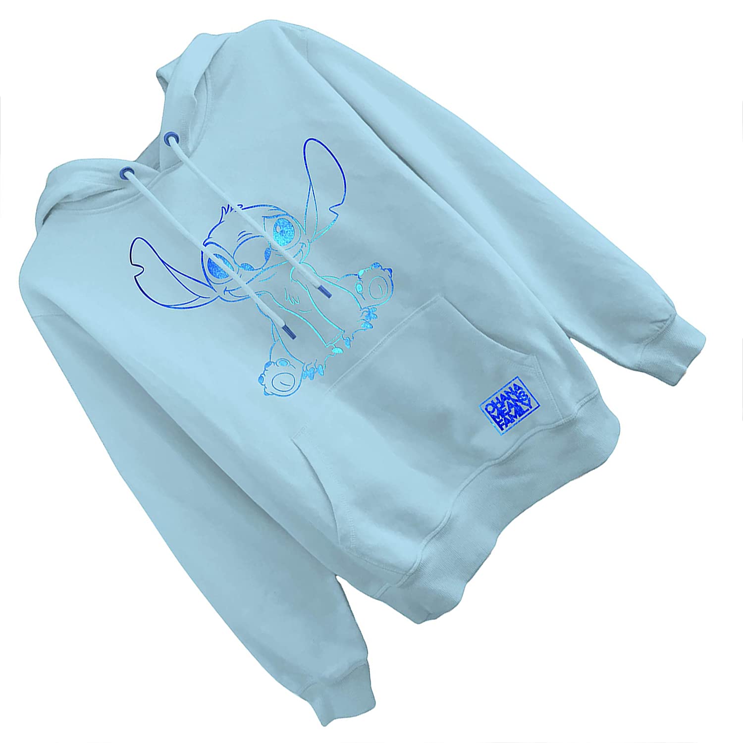 Damen Lilo and Stitch Sweatshirt - Damen Classic Lilo and Stitch Ohana - Fashion Hoodie Sweatshirt mit Folie