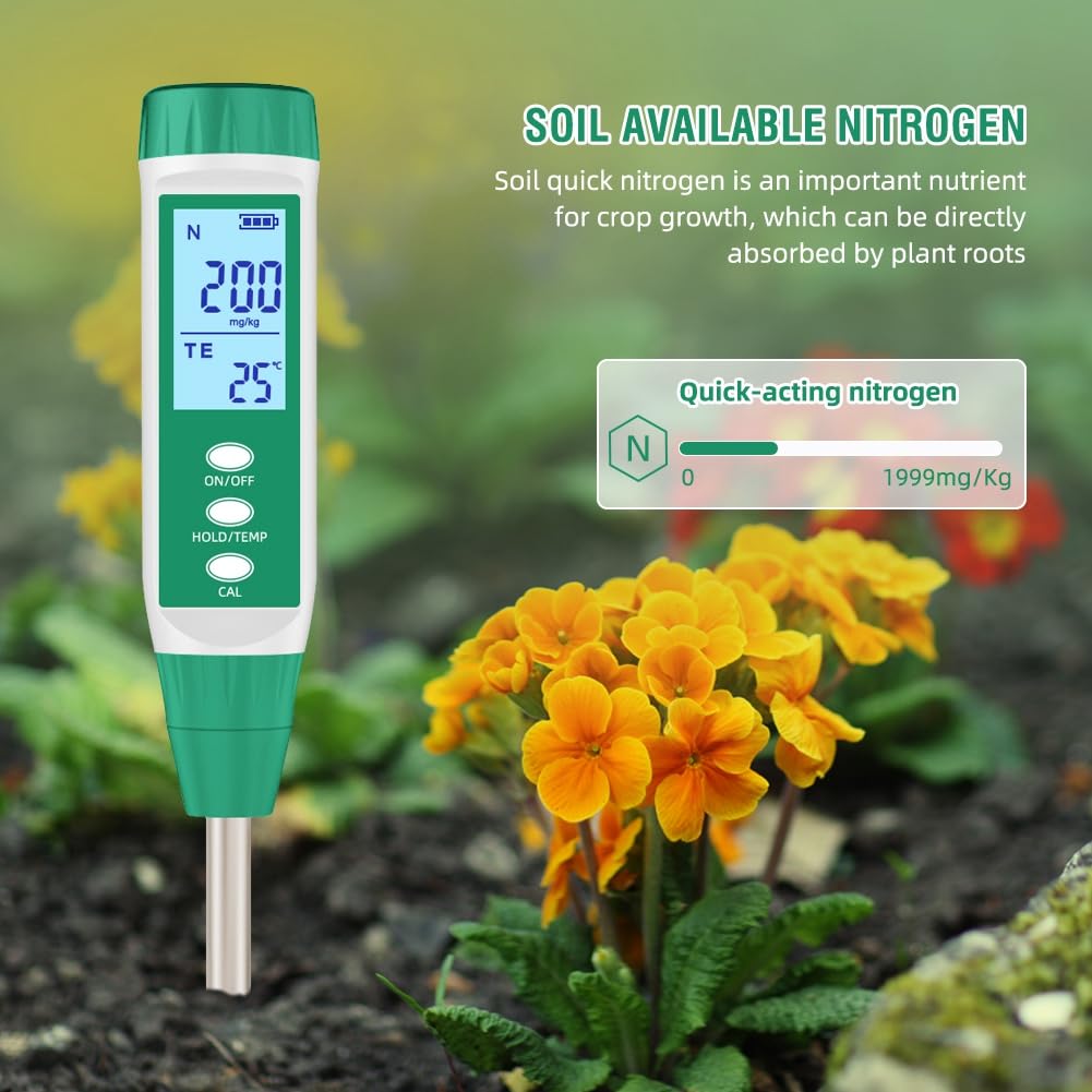 Analizador de Suelos, Comprobador de Fertilizantes Nitrogenados para Uso en Granjas de Cultivo de Macetas y Plantaciones, Jardinería