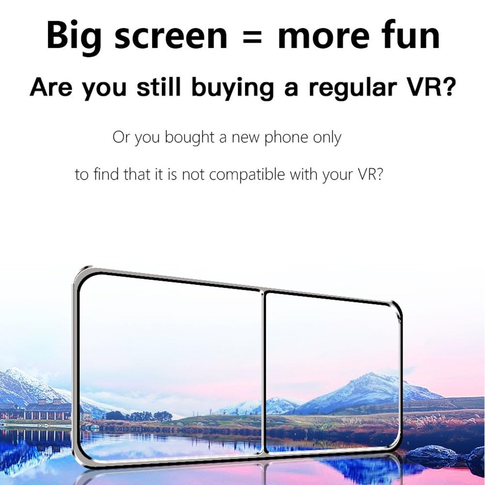 Visore per Realtà virtuale, Occhiali 3D Regolabili per iPhone e Android da 5 a 7 Pollici, con Controller per Film e Giochi per Un'Esperienza coinvolgente e Protezione degli Occhi(Bianco)