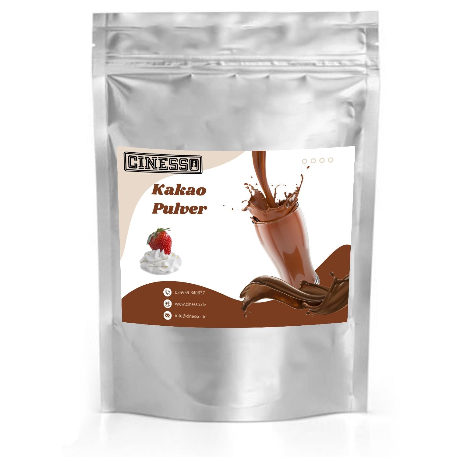 Cinesso Kakao Trinkschokolade Kakaopulver, schnelle und einfache Zubereitung, mit verschiedenen Aromen, für Genießer und Feinschmecker, für heiße und kalte Schokolade (10 Kg, Sahne)