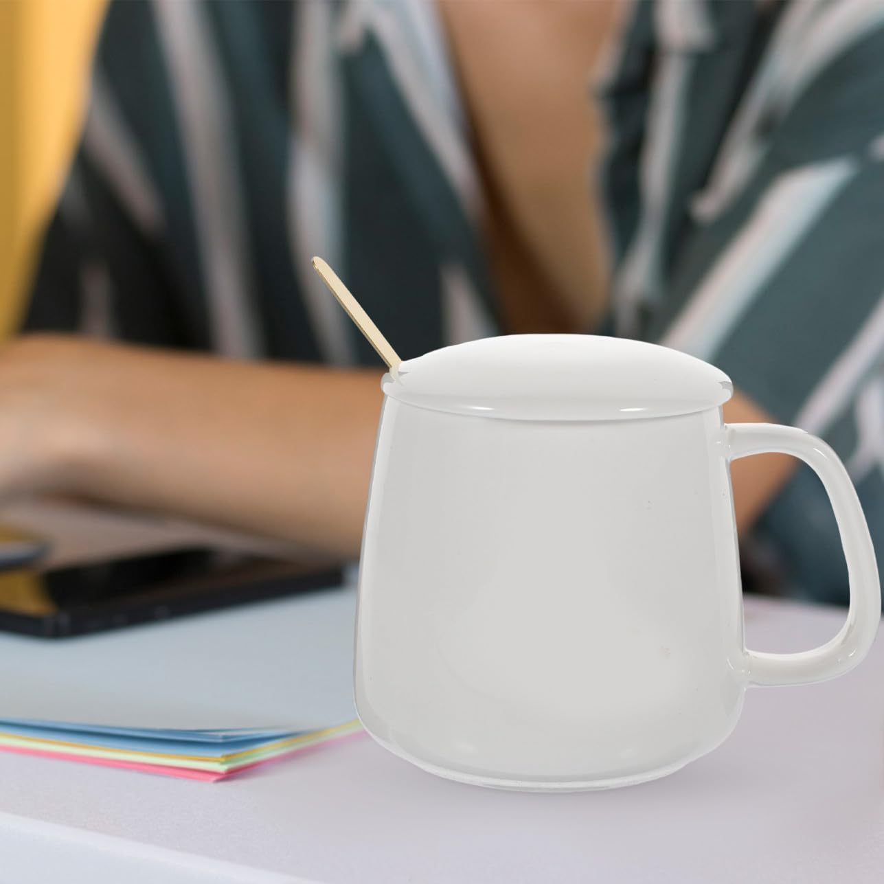 Ceramic Thermostat Cup Warmer USB Heating Pad 55℃ Gravity Induction Milk and Coffee Mug Warmer for Office Desk and Milk Heating