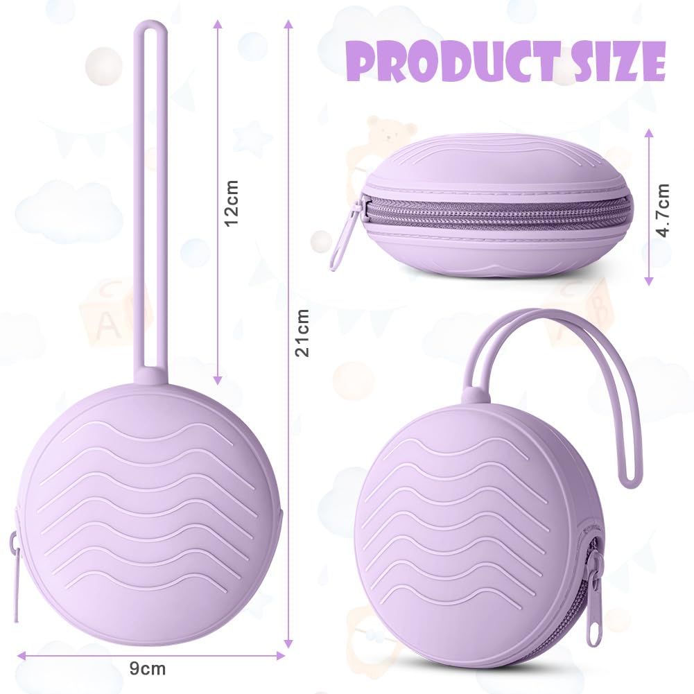 Aolso 3 Pack Silicone Dummy Holder Case, Pacifier Holder, Portable Soother Pods, BPA Free - Image 2
