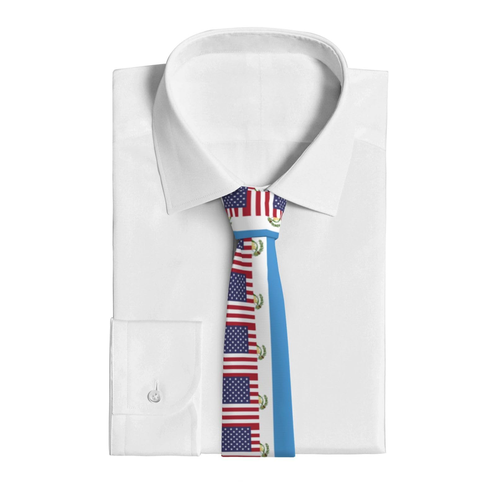 Guatemala And Usa Flag Novelty Skinny Men'S Necktie Perfect Formal Events Festive Occasions Useful