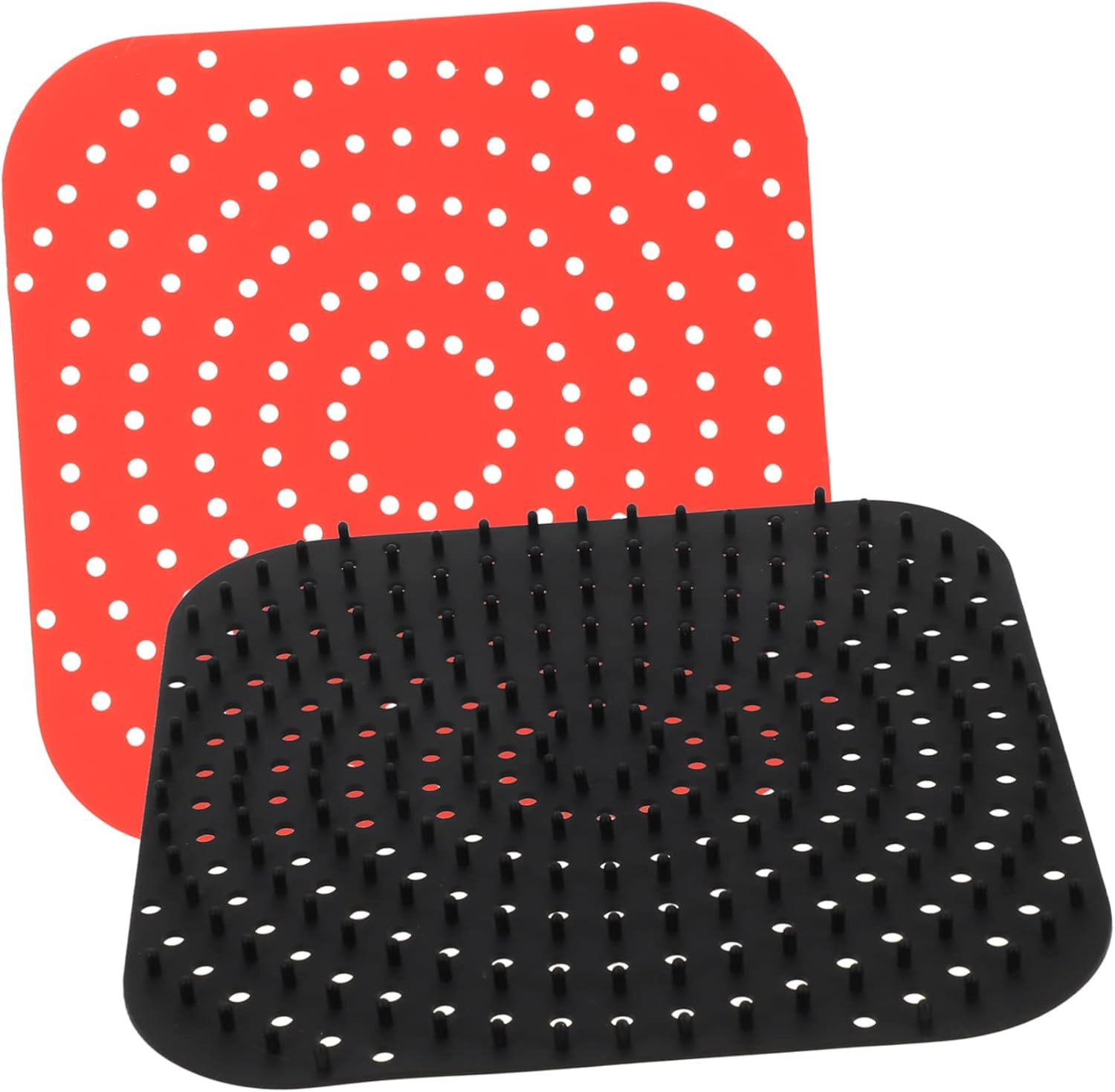 2Pcs Washable Silicone Air Fryer Liner Non Stick Food Baking Mat with Exhaust for Easy Cleaning for Preserving Food Integrity and Reducing Oil Usage 2Pcs Washable Silicone Air Fryer Liner Non Stick Food Baking Mat with Exhaust for Easy Cleaning for Preserving Food Integrity and Reducing Oil Usage