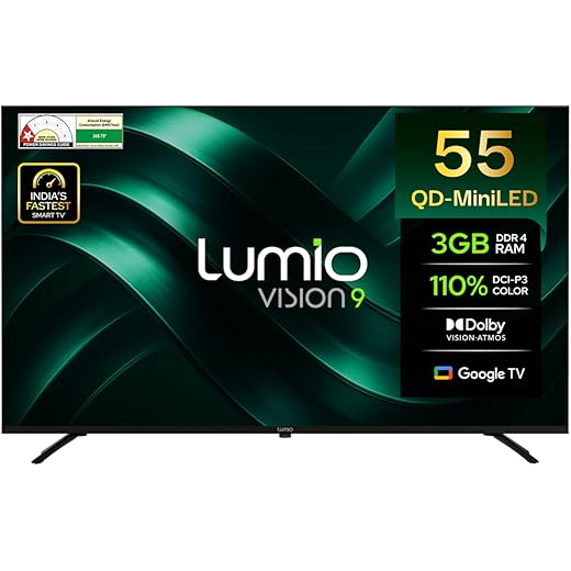 Lumio Vision 9 139cm (55 inches) 4K Ultra HD Smart QD-MiniLED Google TV EPIC1-ADSG