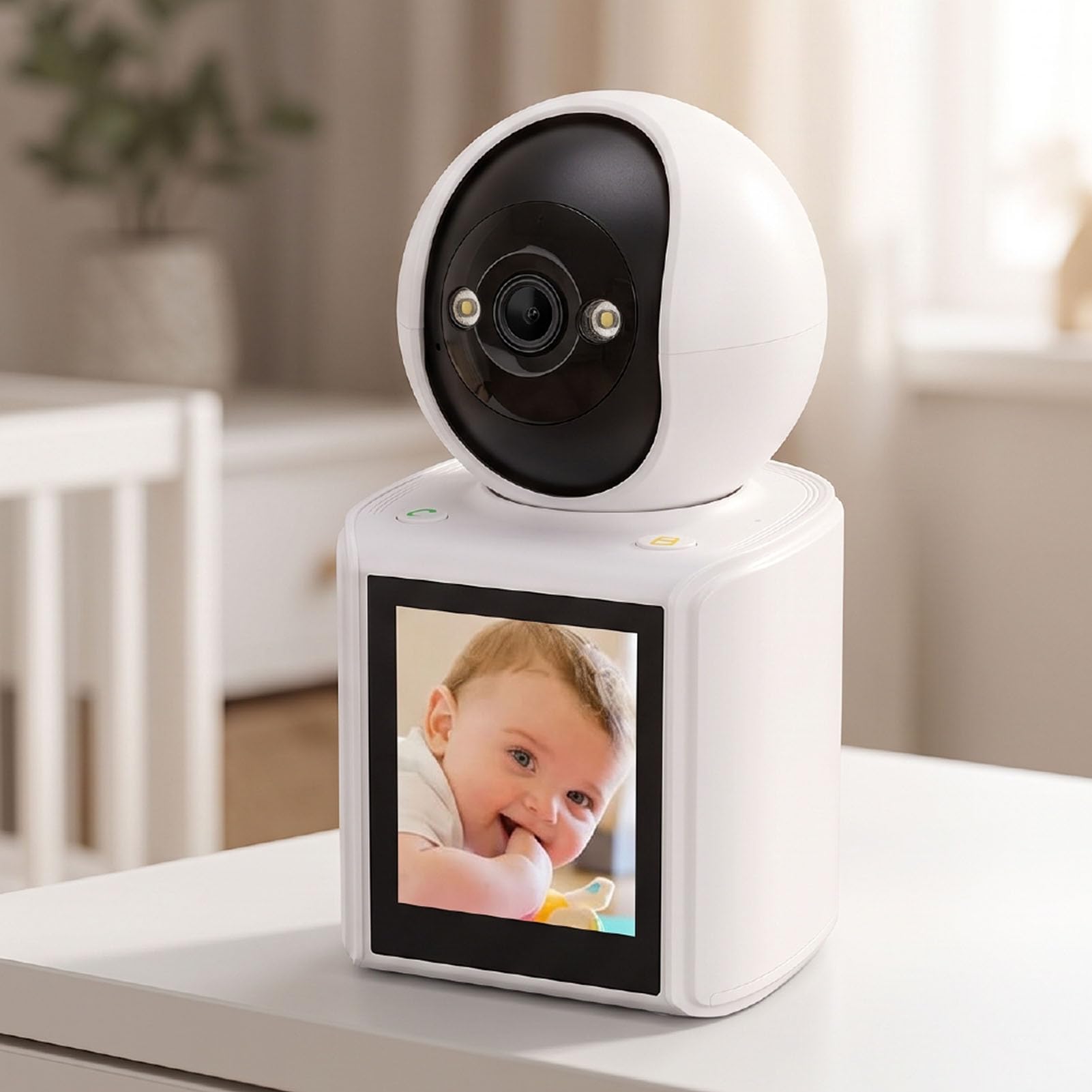 Kamera Bezpieczeństwa HD 2MP z Ekranem 2.4G WiFi (wtyczka UE) | Dwukierunkowa Rozmowa Audio-wideo, Obrót Pan Tilt, Wewnętrzny Monitor Zwierząt Domowych, Zdalny Dostęp do Aplikacji