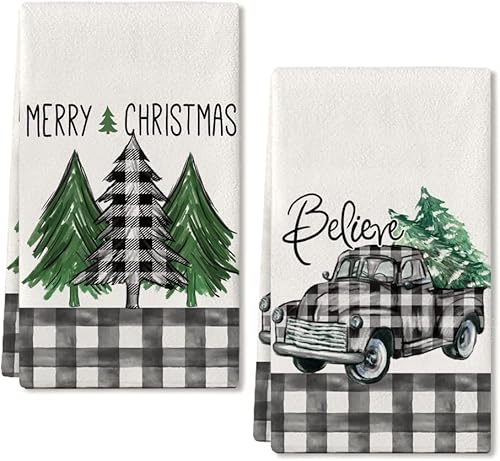 Toallas de cocina de Navidad para decoración de Navidad toallas de cocina de 18 x 26 pulgadas paños de cocina ultra absorbentes de temporada toallas