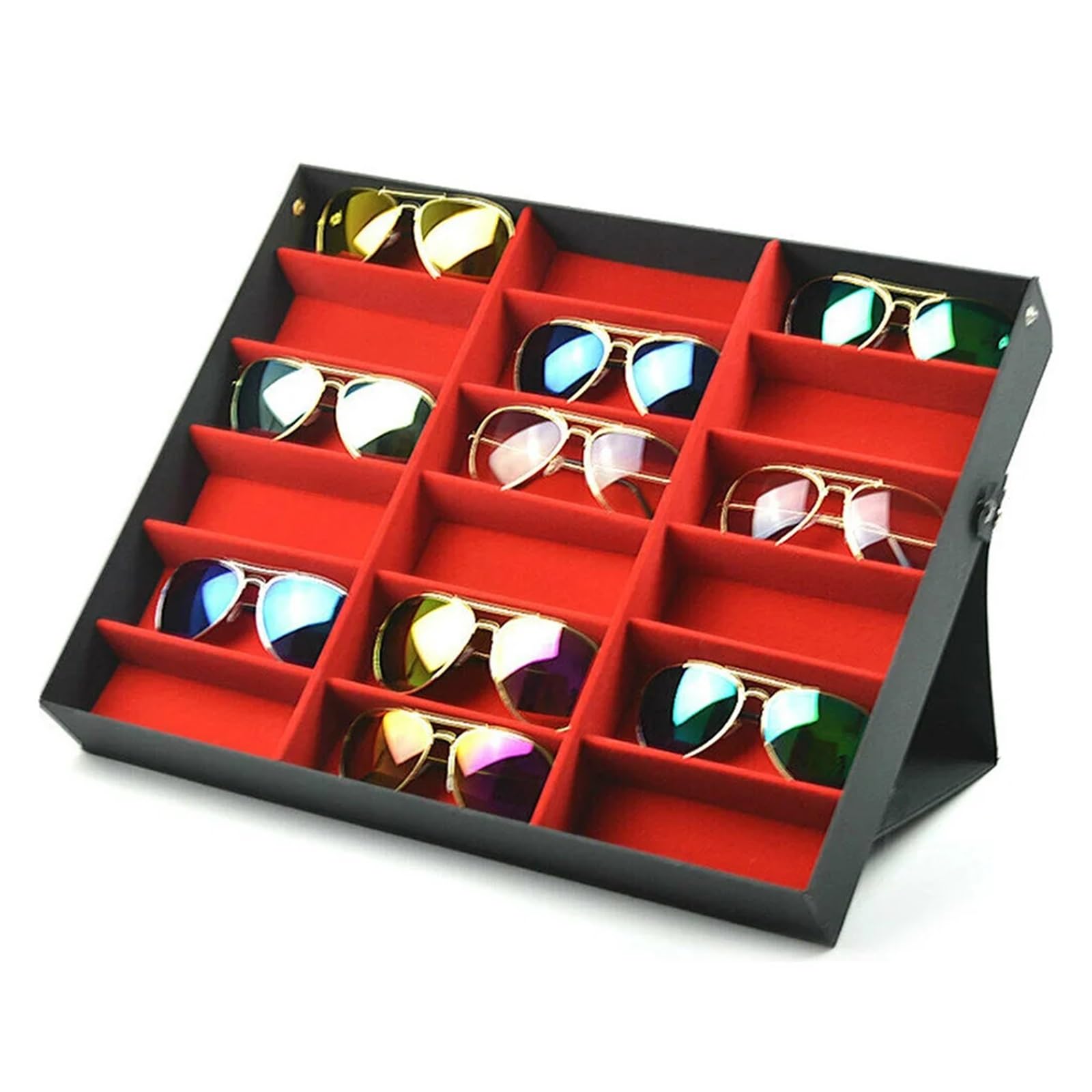 Sonnenbrillen Aufbewahrungstablett 18 Sonnenbrillen Brillen Shop Display Ständer Aufbewahrungsbox Etui Tablett Schwarz Tragen Leicht
