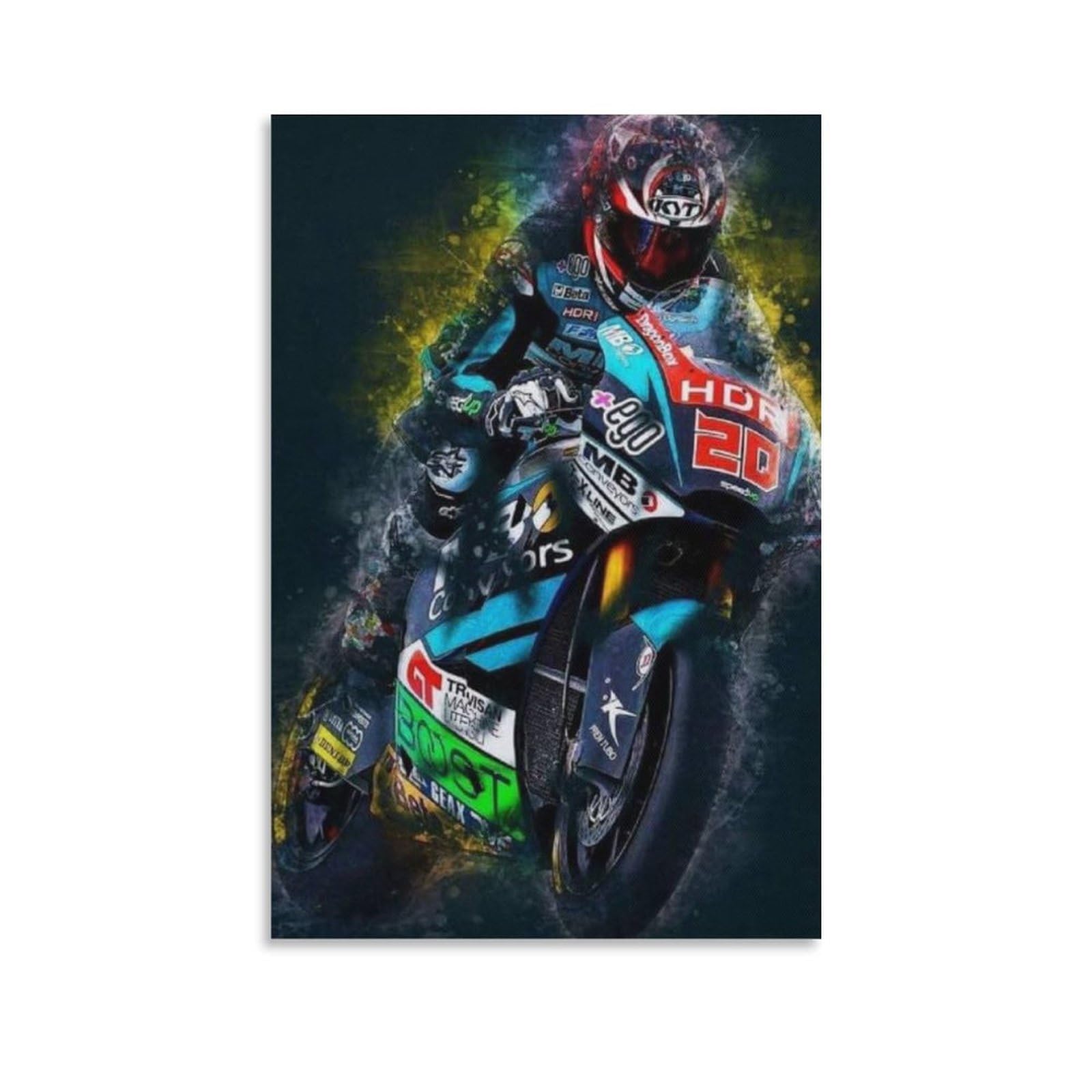 FCOIN Fabio Quartararo Canvas Poster Wall Art Poster Prints Home Decor Picture Canvas Painting Posters 24x36inch(60x90cm)