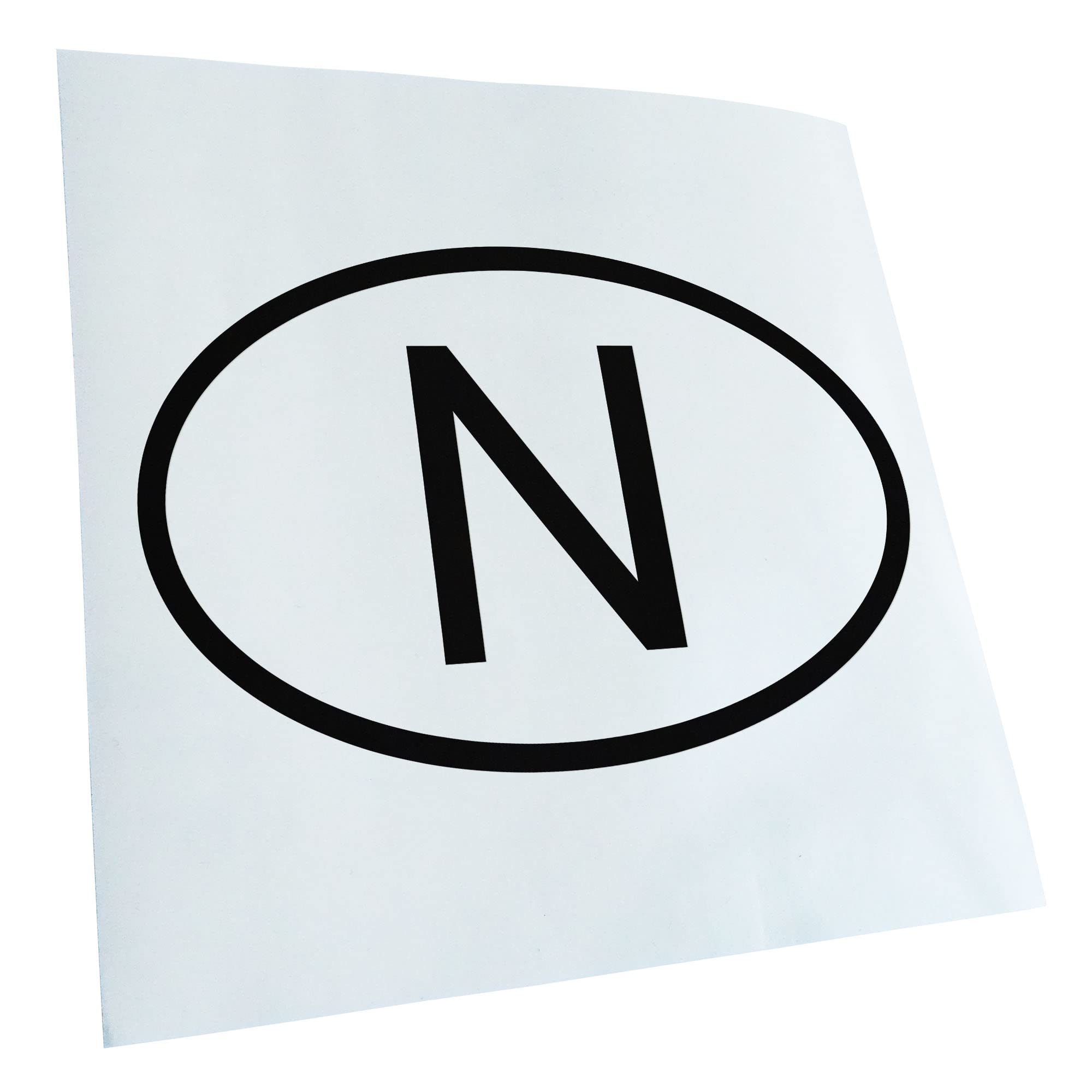 Kiwistar - Sticker - Norway N - Black - G10 - For Cars, Bicycles, Vehicles, Motorcycles, Mopeds, Tuning, Rear Windows