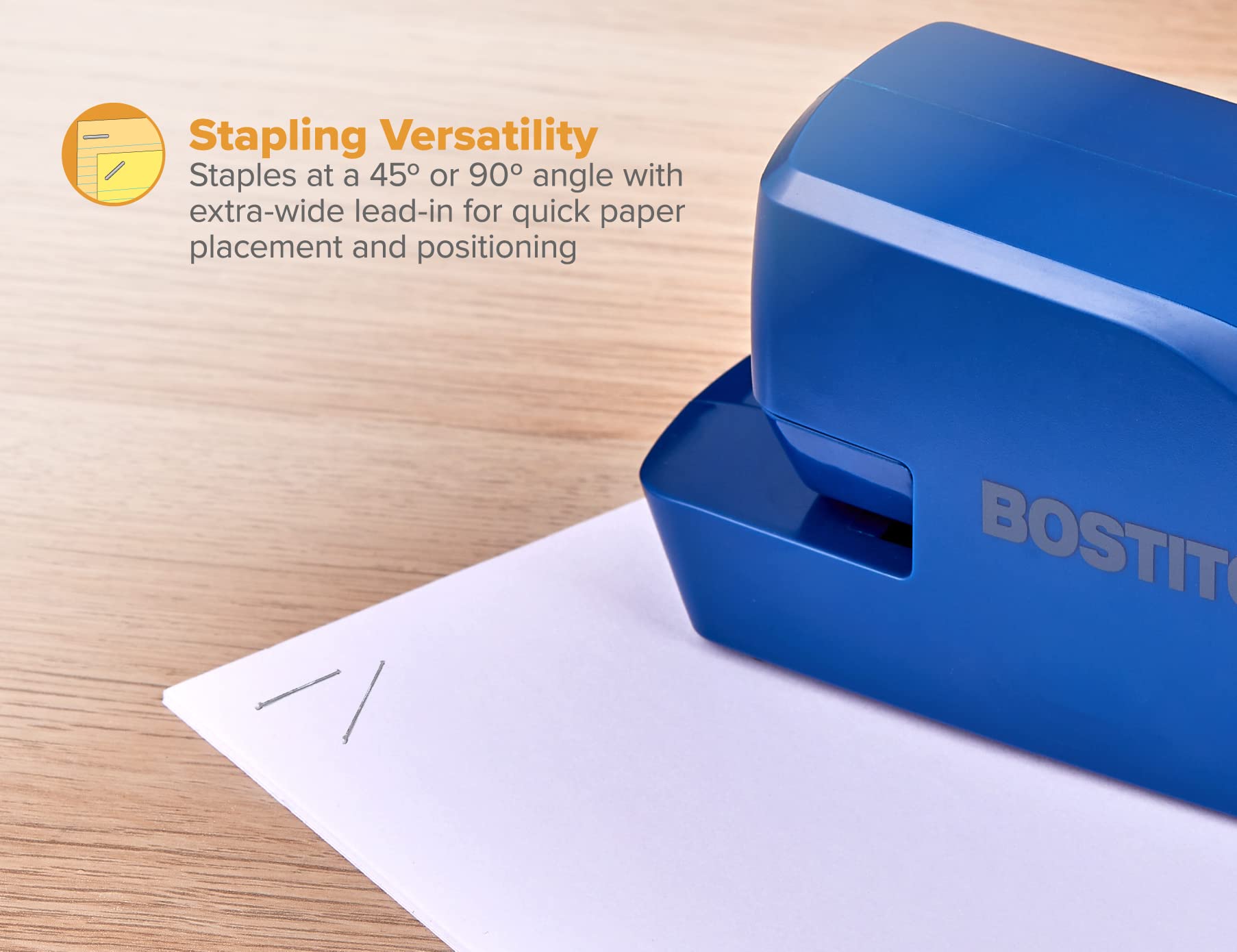 Bostitch Grapadora eléctrica portátil de oficina, 20 hojas, CA o batería, incluye 1250 grapas, azul