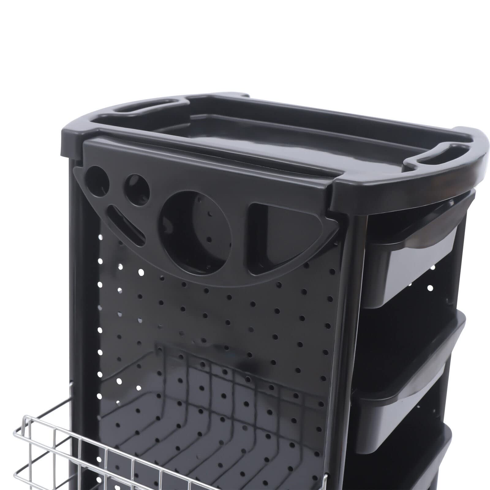 SHZICMY Friseurwagen Arbeitswagen Rollwagen Stapelboy Friseur Arbeitswagen Wagen Bedienungswagen Wagenschrank Freistehend Rollwagen Rollcontainer Trolley Haarpflegetrolley 5 Schubladen