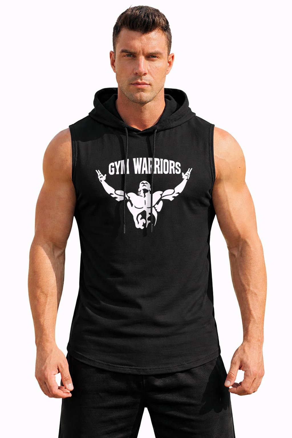 Men's Fitness Sleeveless Hoodie | Gym Warrior Muscle Tank for Training & Active Wear | Sleeveless Bodybuilding Gym Wear-image-27