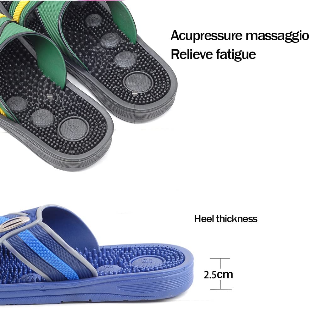 Fußmassagegeräte, Akupressur-Massage, Hausschuhe, Schuhe, Sandalen, Matte für Männer und Frauen, Plantarstress, Akupressur, Entspannung, Fuß, Strand, Flache Schuhe, zum Hineinschlüpfen, offene Zehen,
