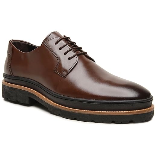 Sapato Masculino Derby Londres Café Turunelli | Couro Bovino Legítimo | Palmilha em Gel, Cadarço Encerado e Solado Leve | Elegante e Confortável
