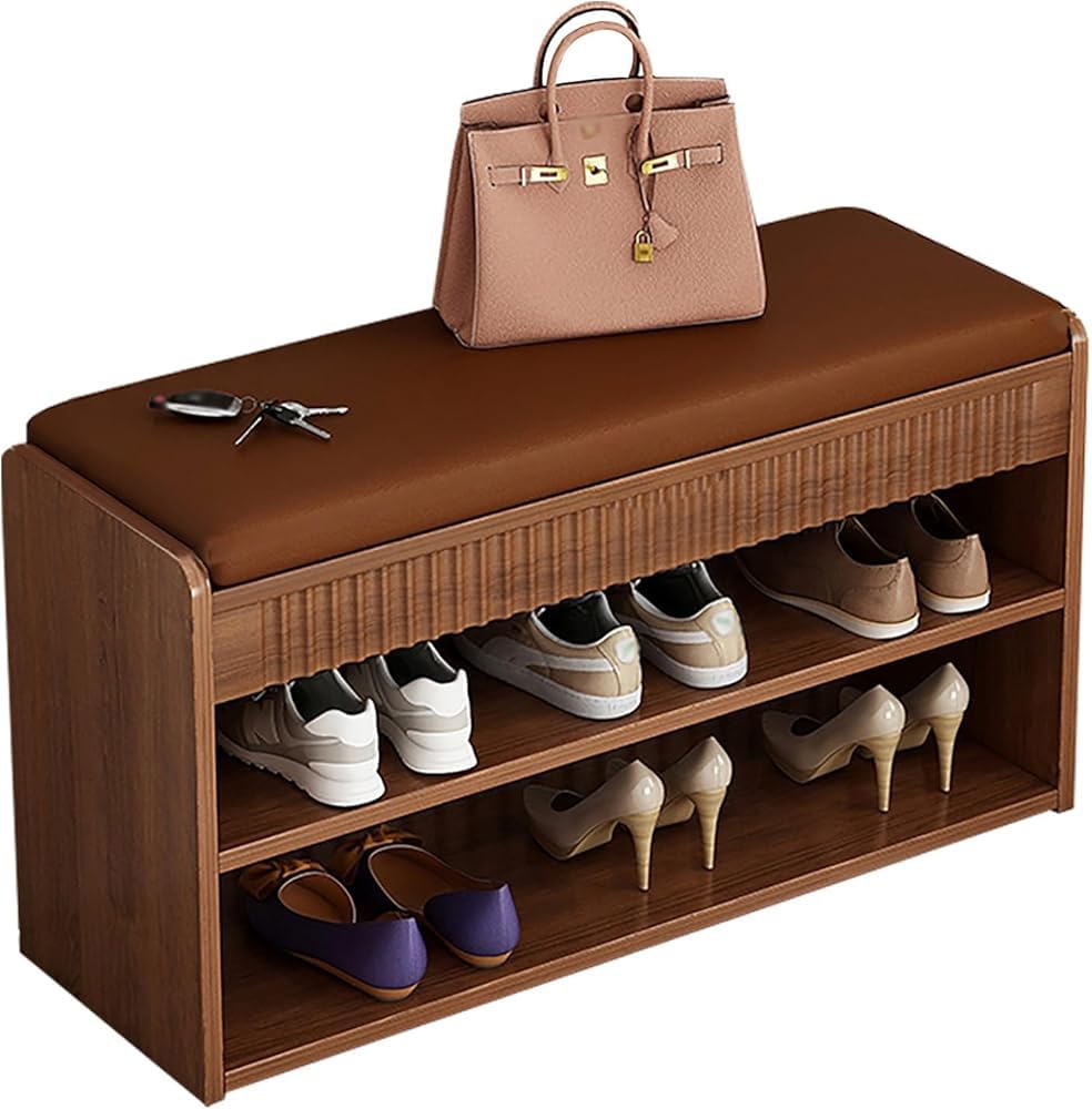 Banc d'entrée de qualité supérieure, étagère à chaussures et assise de salon