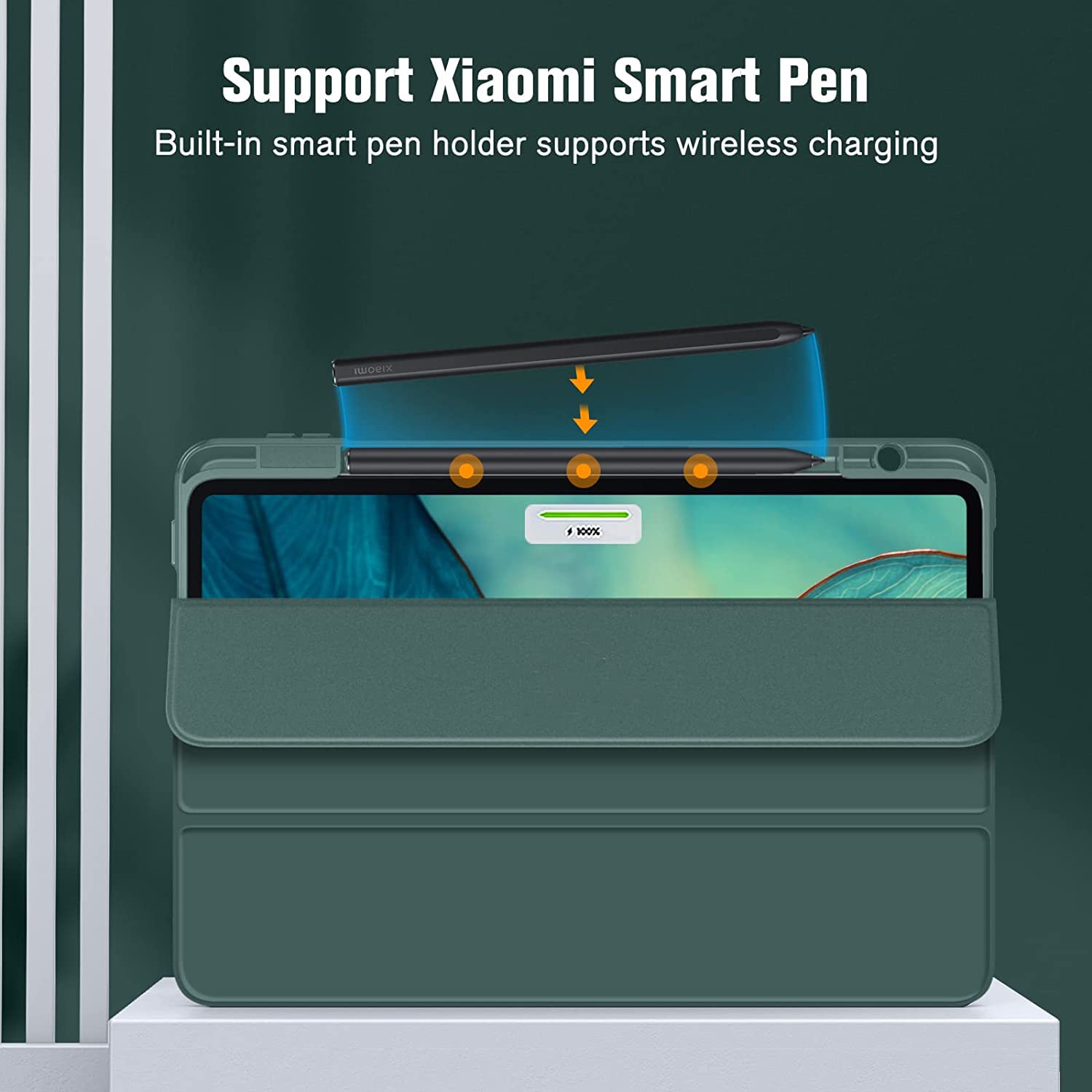 MOCA Case for Xiaomi Pad 5 / Pad 5 11 Pro with Pen Holder,Transparent Hard Shell Back Cover Protective Slim Case for Xiaomi Mi Pad 5 /Pad 5 Pro 11” (Midnight-Green, Xiaomi Pad 5 11 Inch) — Amazon image 4