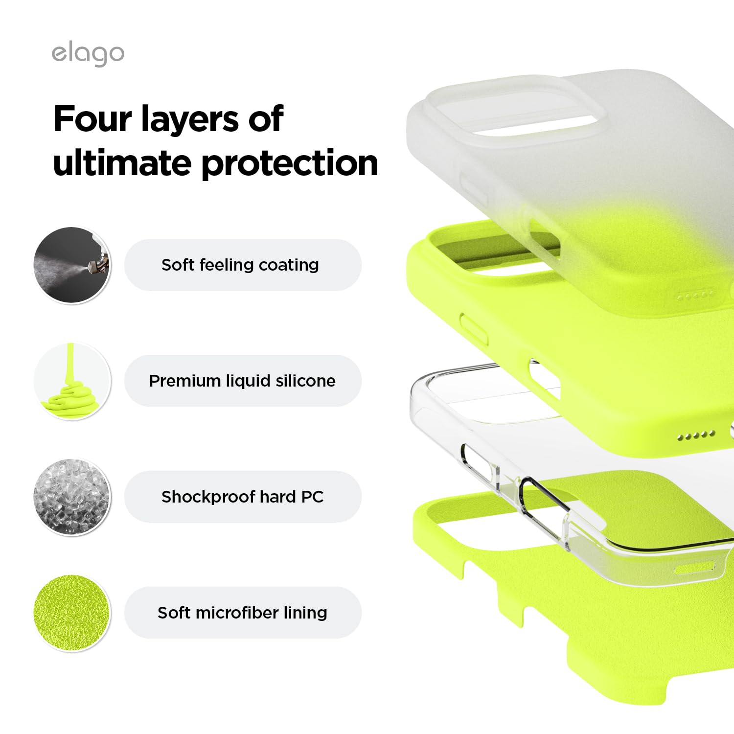 elago Compatible with iPhone 16 Pro Case, Premium Liquid Silicone Case, Full Body Protective Cover, Shockproof - Image 4