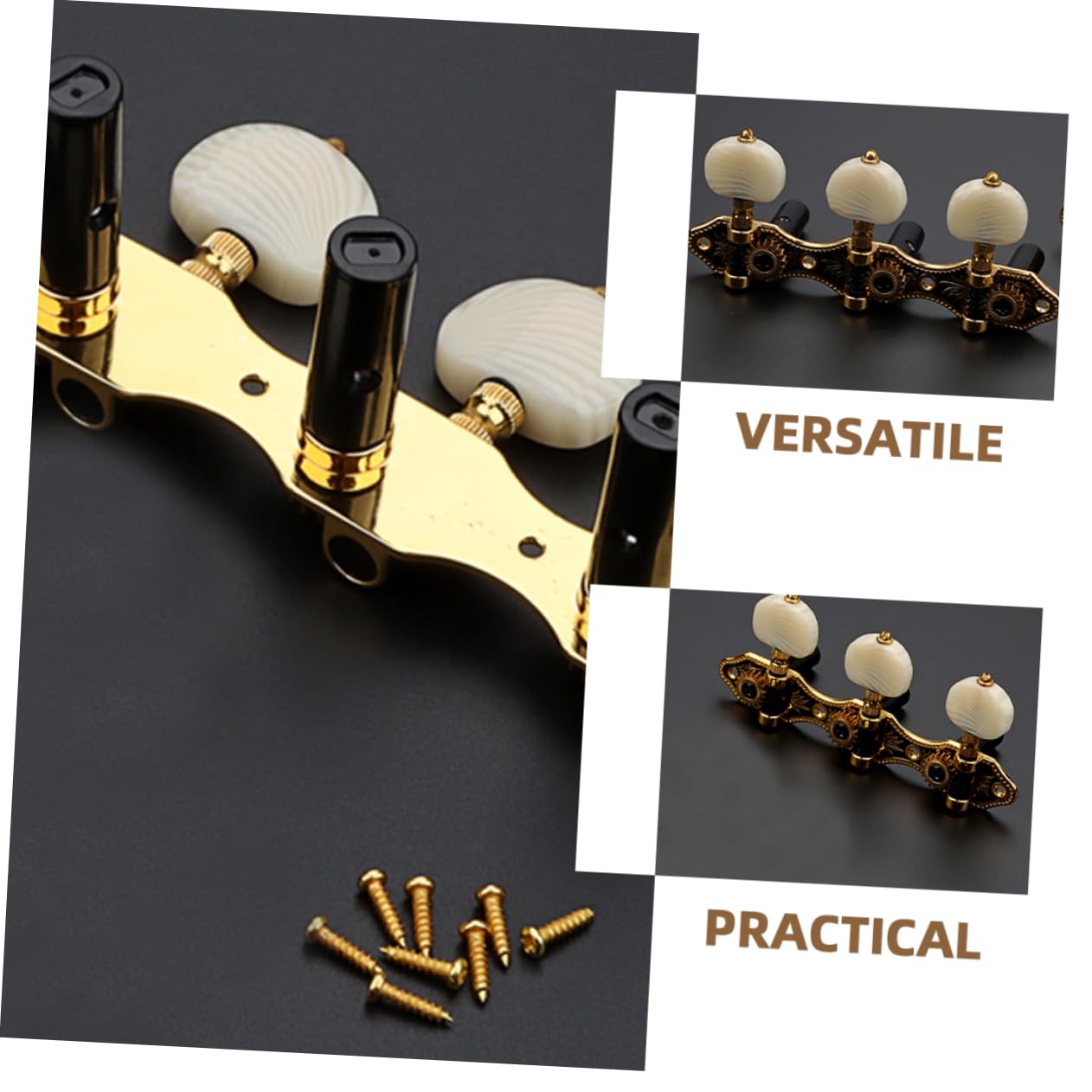 SUPVOX Pioli per Accordatore di Chitarra Classica in Metallo Dorato Design Ergonomico e Accordatura Stabile, Set Completo per Musicisti di Chitarra e Ukulele