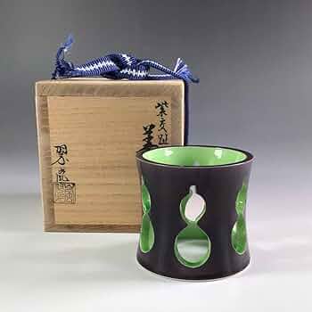 Ｐ９３１　蓋置　『中村翠嵐造』『交趾』『三つ葉蓋置』　共箱　茶道具 Amazon.co.jp: R156 蓋置 『中村翠嵐造』『紫交趾』『六瓢透し