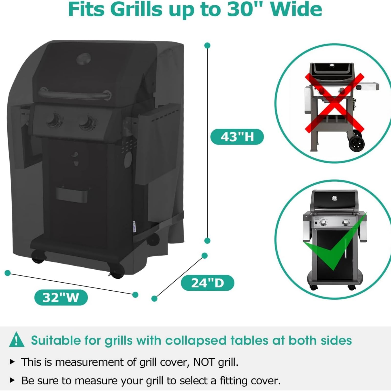 Universal Protector para Barbacoas 420D Oxford Exterior, Anti/UV Viento Funda para Barbacoa, Cubierta BBQ Polvo/Impermeabilidad, Resistente al Desgarro/Agua (Color Negro,81W x 61D x 110H cm)