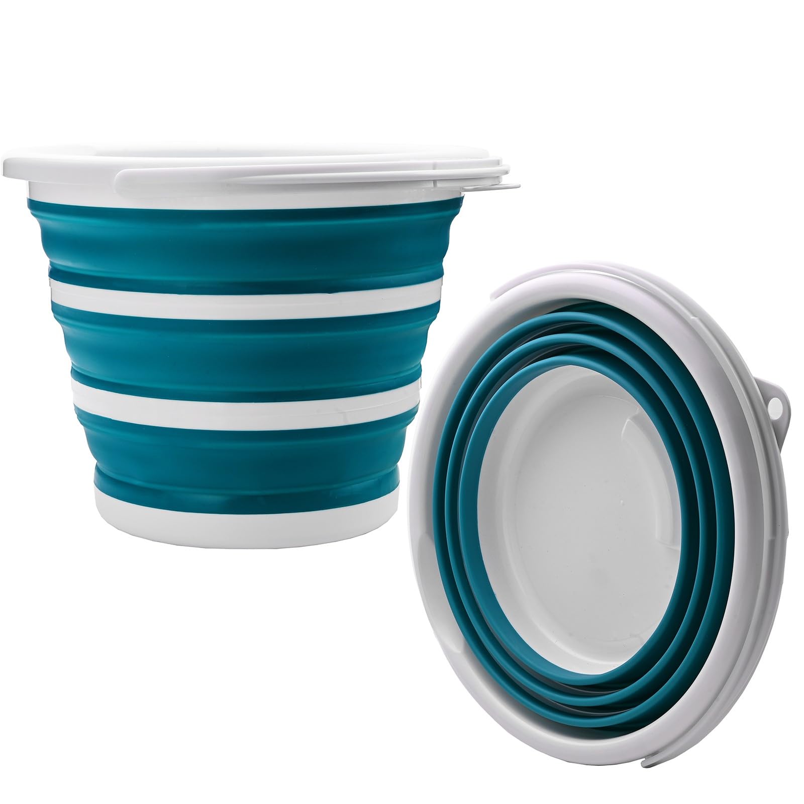Bits4reasons Green Collapsible 10L Bucket – Foldable Space-Saving Camping, Caravan & Car Cleaning Bucket – Durable Silicone Portable Bucket With Carry Handle (Green)