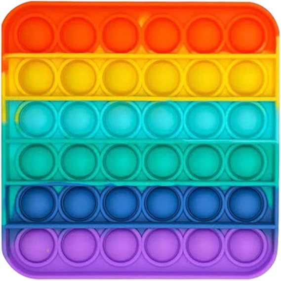 Disuozn スクイーズ玩具 プッシュポップ フィジェットおもちゃ プッシュポップポップ バブル感覚 減圧グッズ ストレス解消 インテリジェンス発展 洗える可能 子供大人兼用 (正方形)