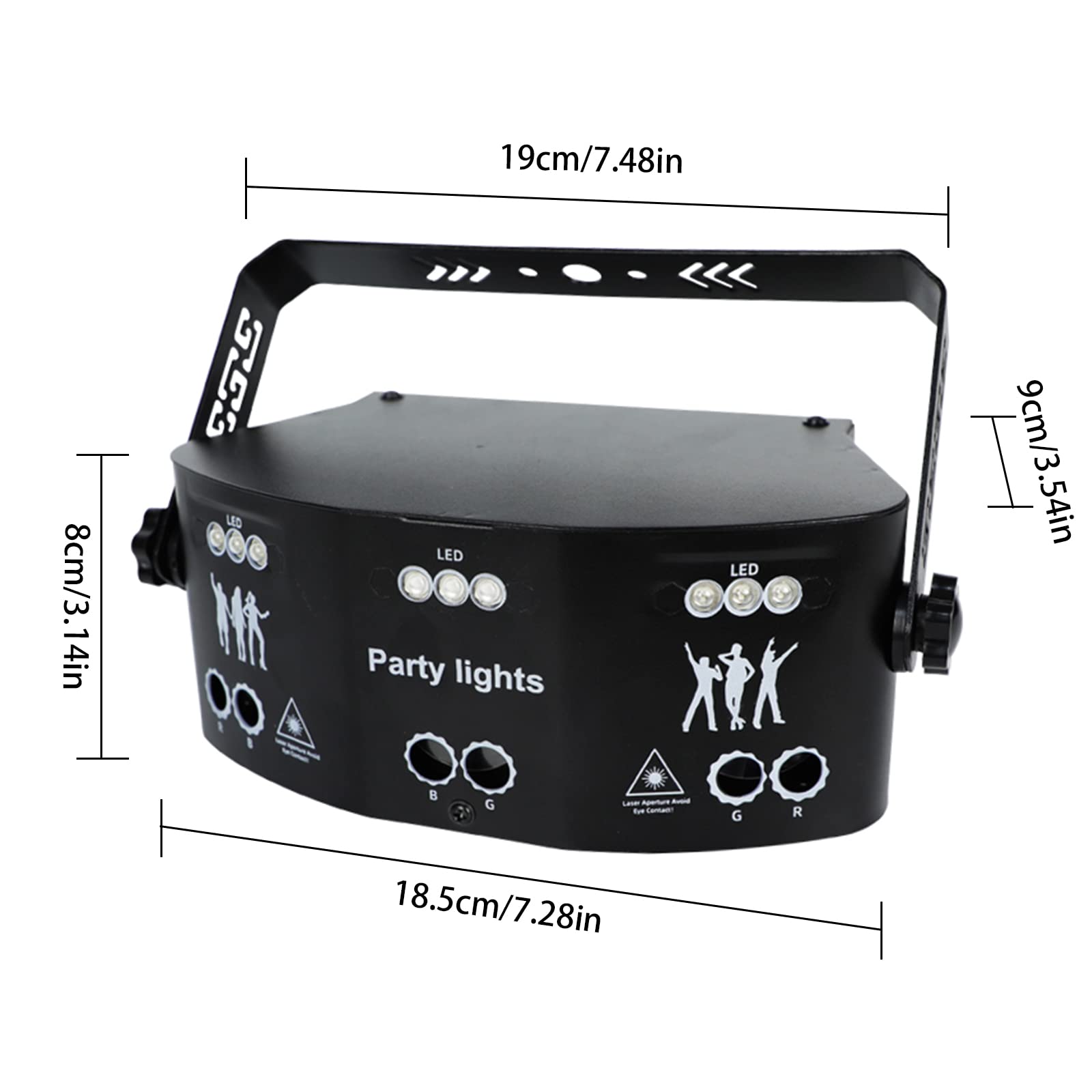 15-eye RGB Disco Lamp DMX Télécommande Scène Strobe Light Dj Led Laser