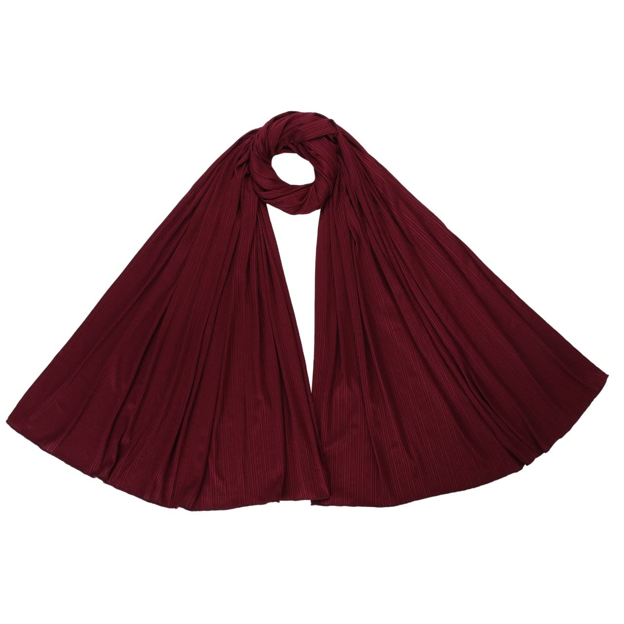 London Scarfs PREMIUM QUALITY BIG SIZE JERSEY HIJAB SCARF SHAWL SUPER STRETCHY MAXI LYCRA WRAP (Stripe Jersey Maroon)